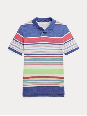 🌸POLO RALPH LAUREN Kids Striped Cotton Mesh Polo Shirt US S (8)